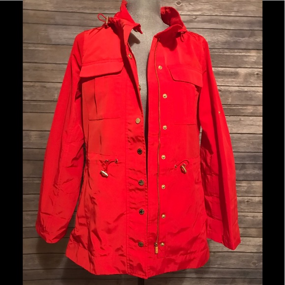 NEW Calvin Klein red hooded jacket size small - Picture 2 of 7